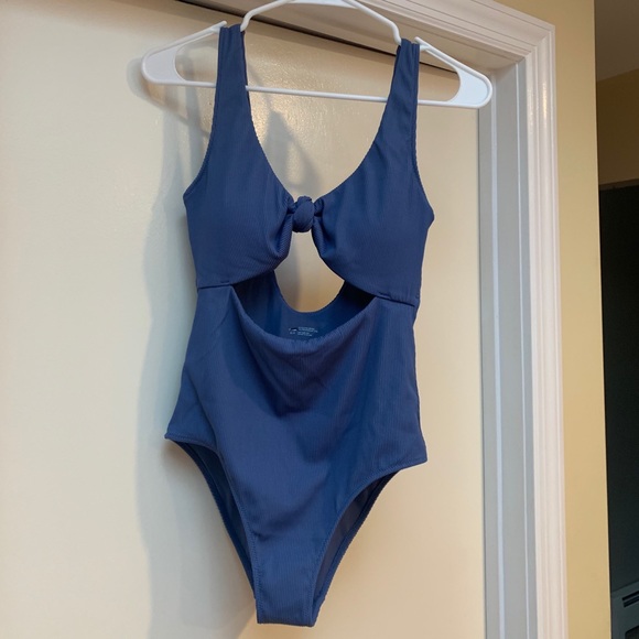 aerie Other - aerie ribbed periwinkle blue bow one piece swim